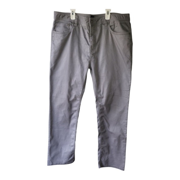 Prana 5 Pocket Pants Mens 38x32 Gray Slim Fit Stretch Outdoors Hiking - Picture 1 of 4